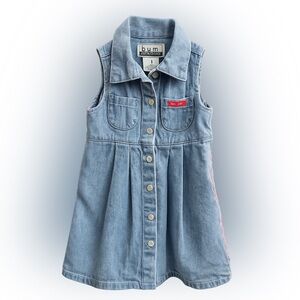 Vintage b.u.m. Equipment Denim Dress 2T Y2K Toddler